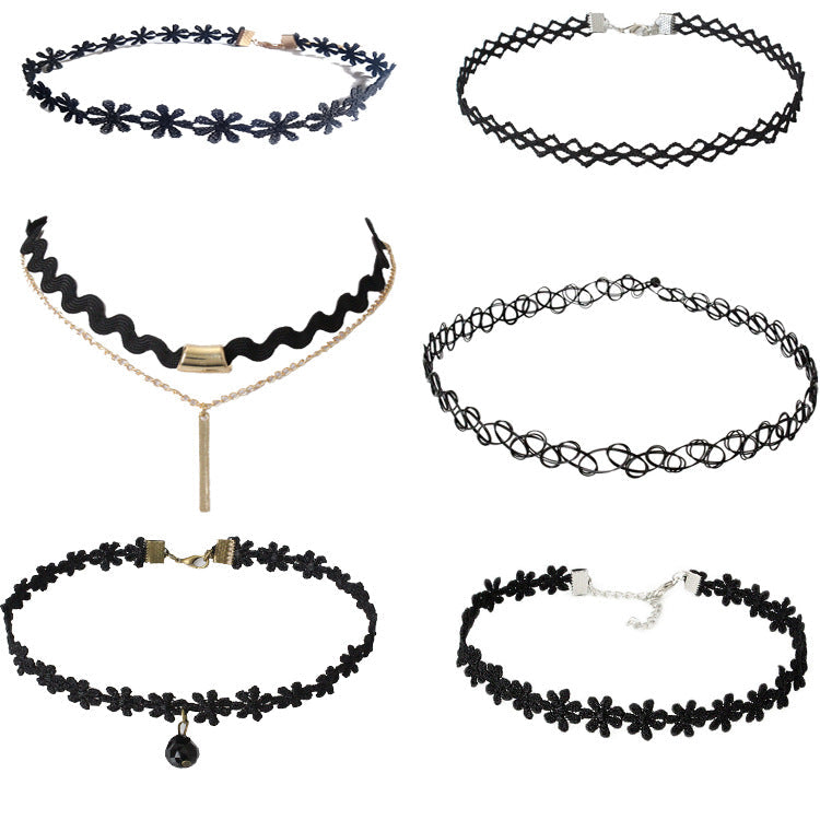 Fashion Velvet Choker Necklace Set – Trendy Tassel Collar Necklace Collection for Women