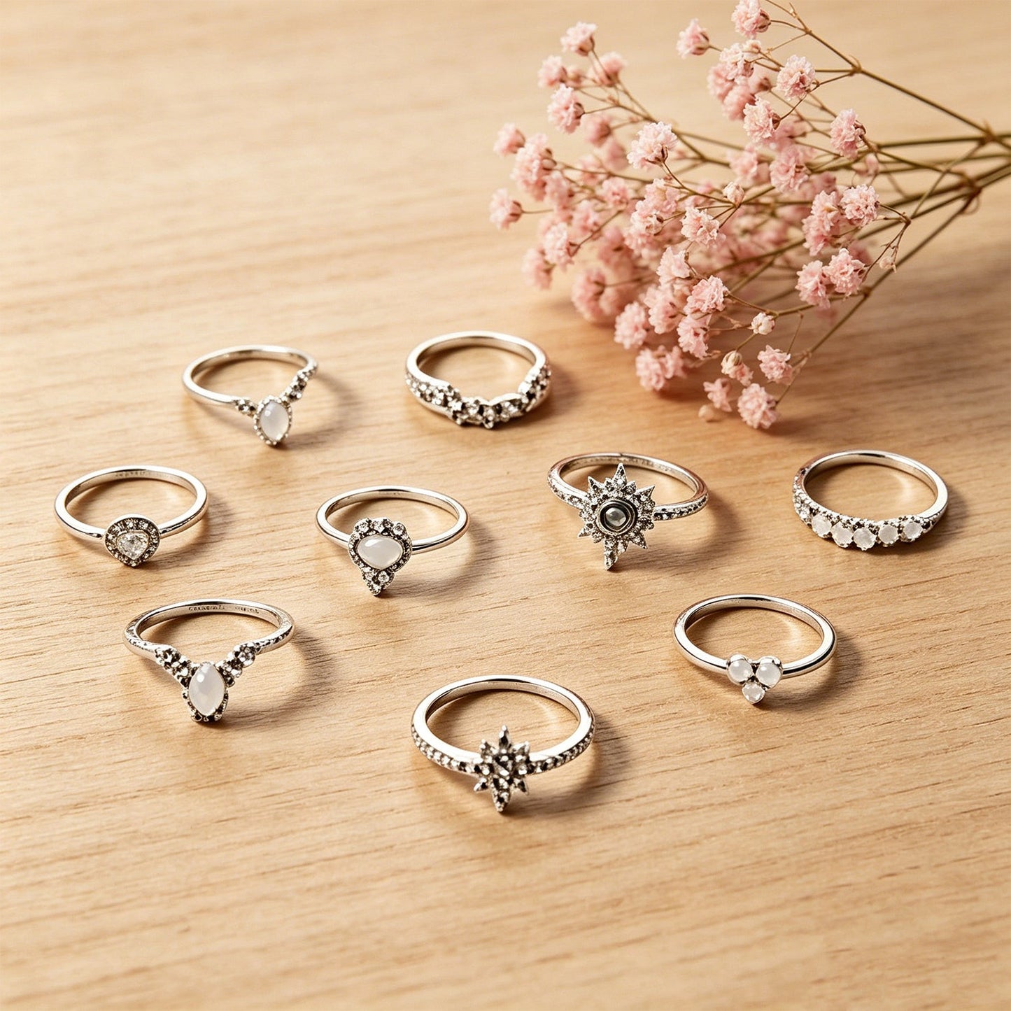 Opal-style diamond crown combination ring