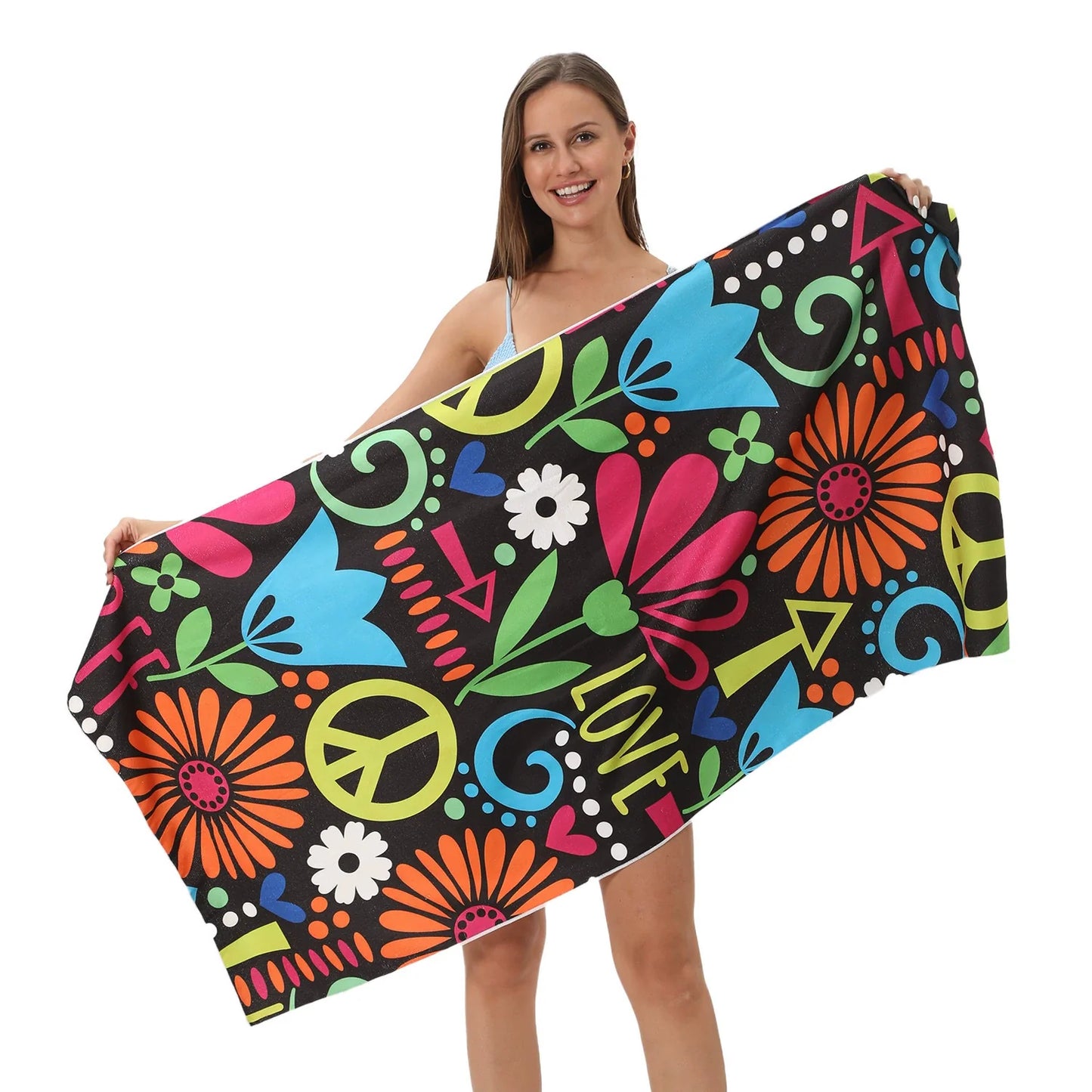 Oversized Microfiber Printed Beach Towel
