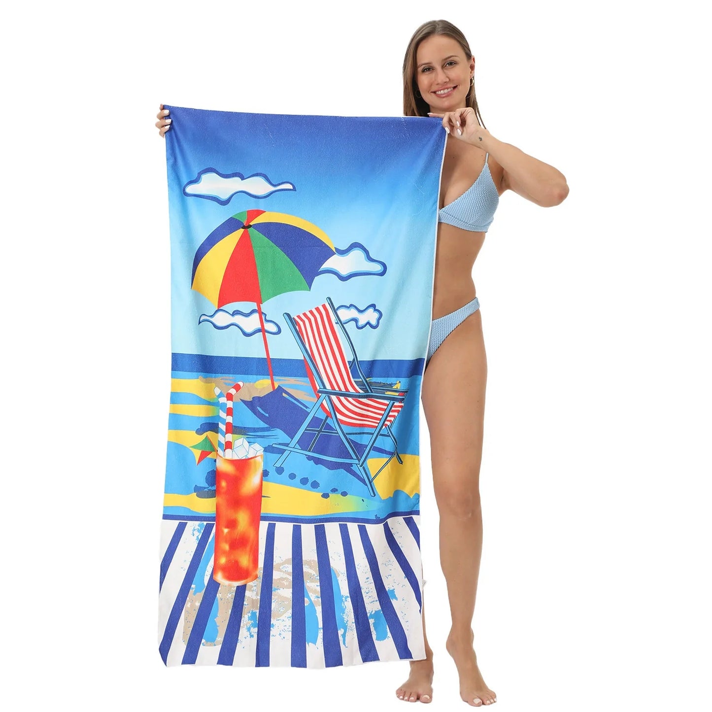 Oversized Microfiber Printed Beach Towel