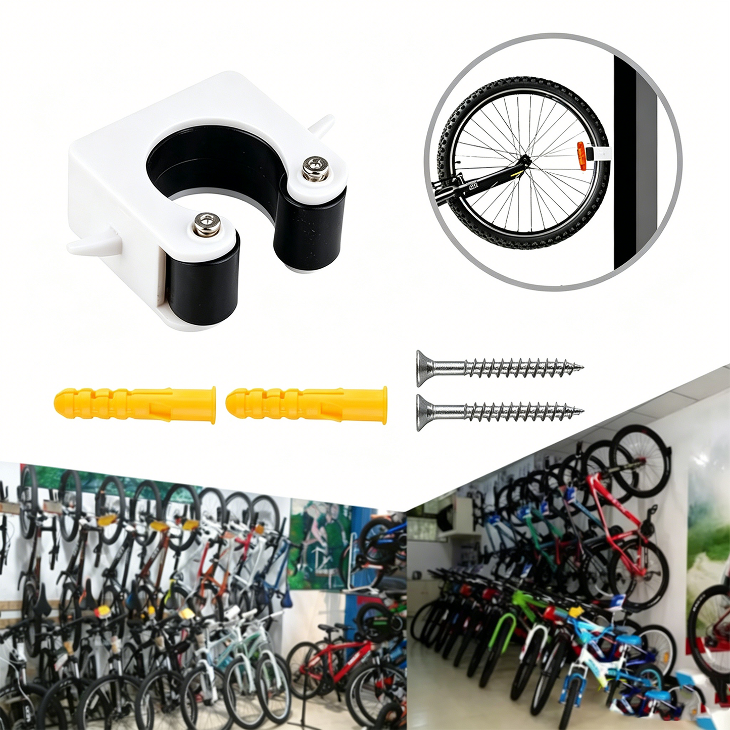 Simple Wall-Mounted Hook for Mountain Bikes