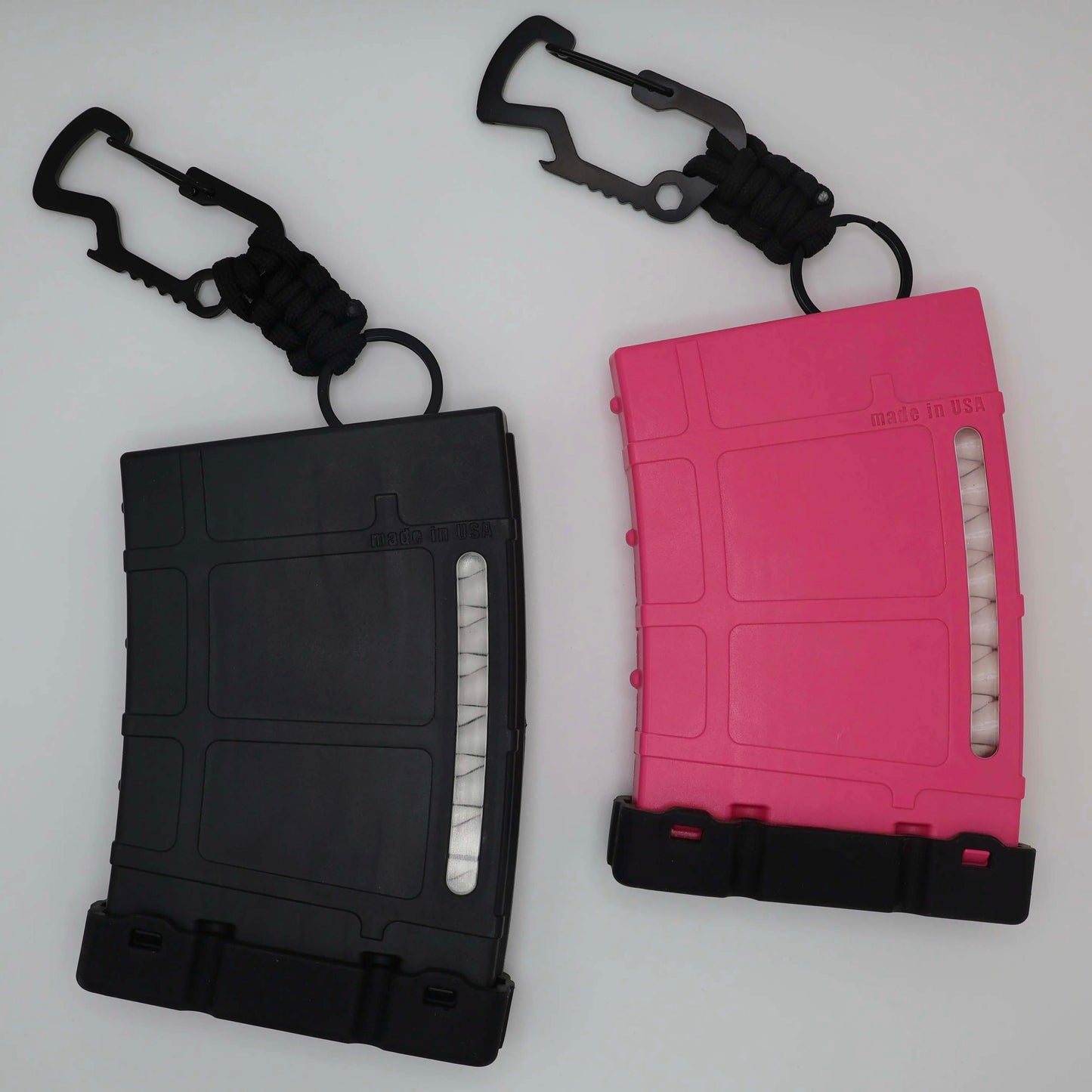 Golf tee storage box set, magazine-style golf tee storage box with carabiner, can hold 18 tees