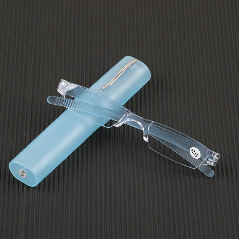 Ultra-Light Transparent Resin Reading Glasses with Pen Holder