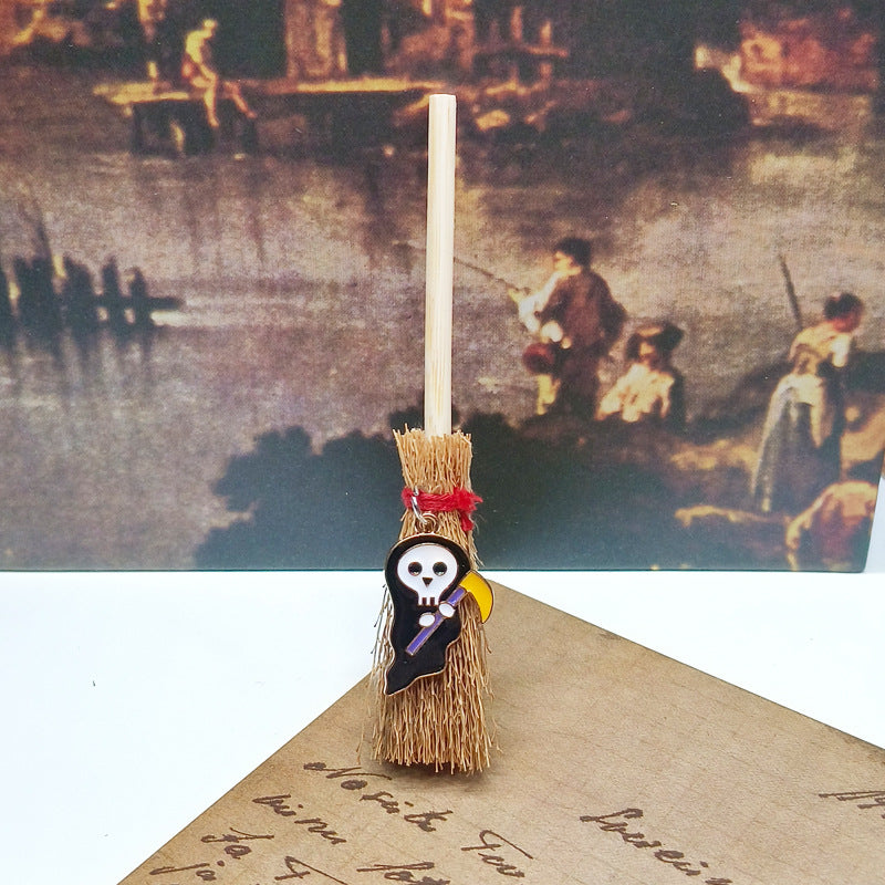 Mystical Mini Witch Broom Festival PVC Hanging Pendant