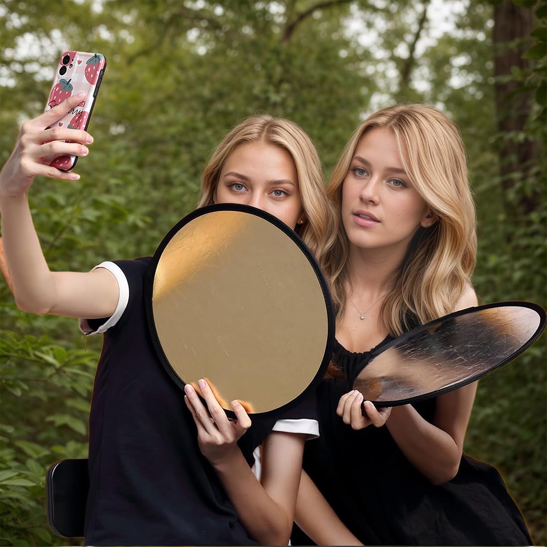 Foldable Photography Reflector – 2-in-1 Round Light Reflector Disc