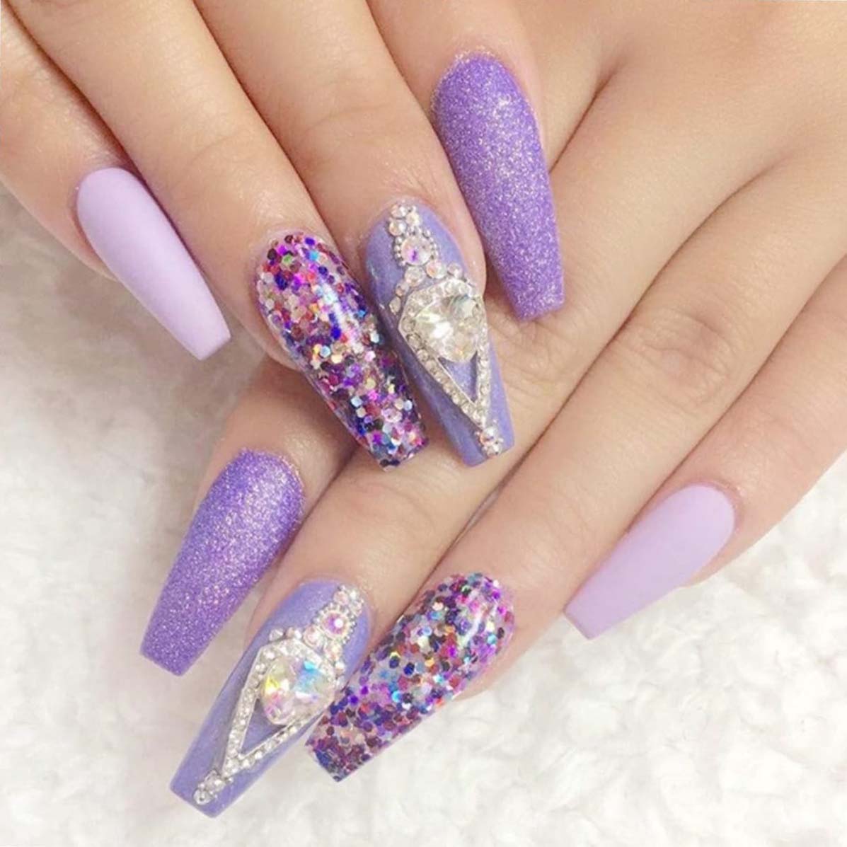 Ready-made nail stickers, small blue box, nail art stickers, ballet nails, long solid color.
