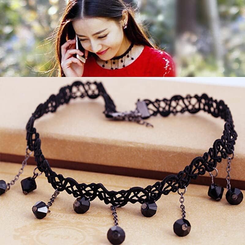 Fashion Velvet Choker Necklace Set – Trendy Tassel Collar Necklace Collection for Women