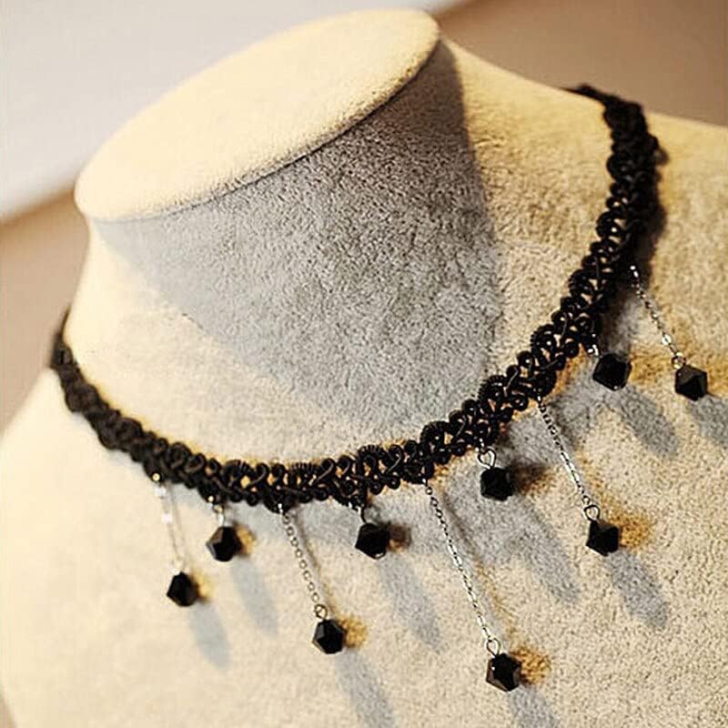 Fashion Velvet Choker Necklace Set – Trendy Tassel Collar Necklace Collection for Women