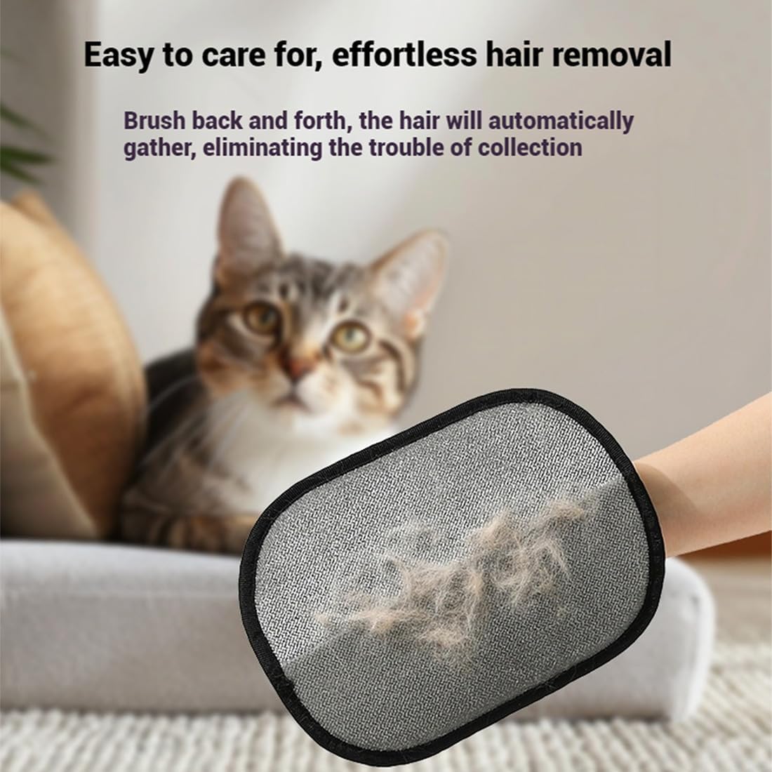 Pet Hair Removal Glove – Static Double-Sided Grooming Brush for Cats