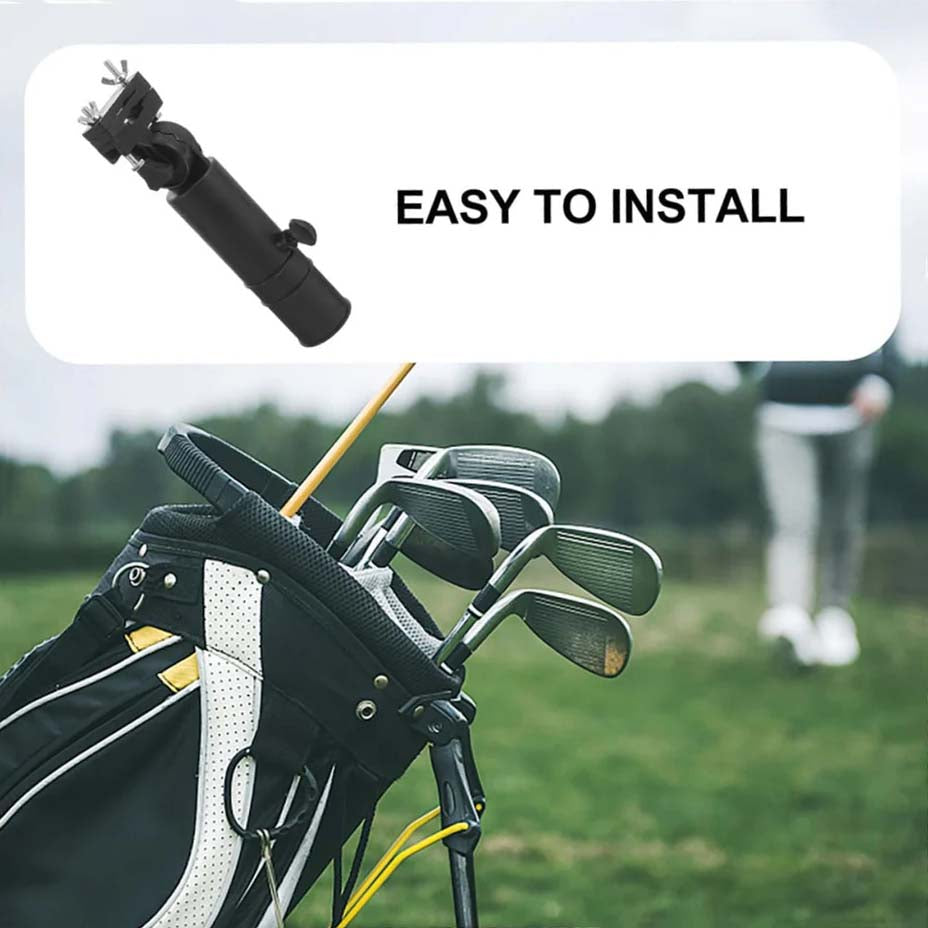 Ergonomic Golf Cart Umbrella Stand Adjustable Clip Holder for Golf Umbrellas