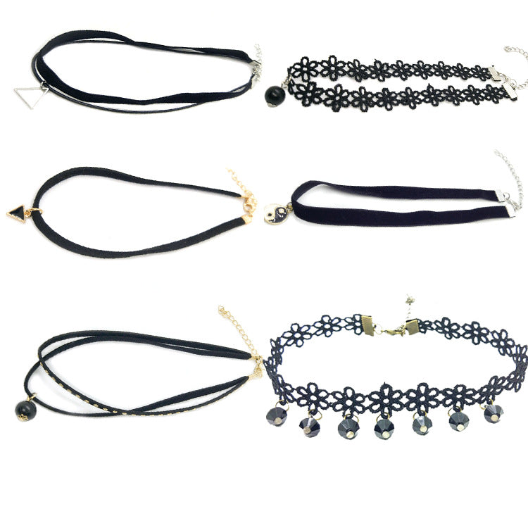 Fashion Velvet Choker Necklace Set – Trendy Tassel Collar Necklace Collection for Women