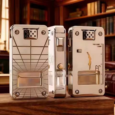 Cool lighter, retro kerosene lighter that can be filled with gas, with a visible fuel tank