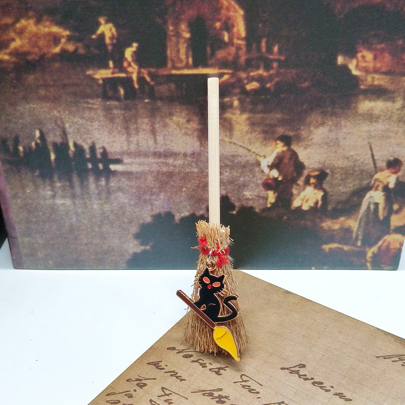 Mystical Mini Witch Broom Festival PVC Hanging Pendant