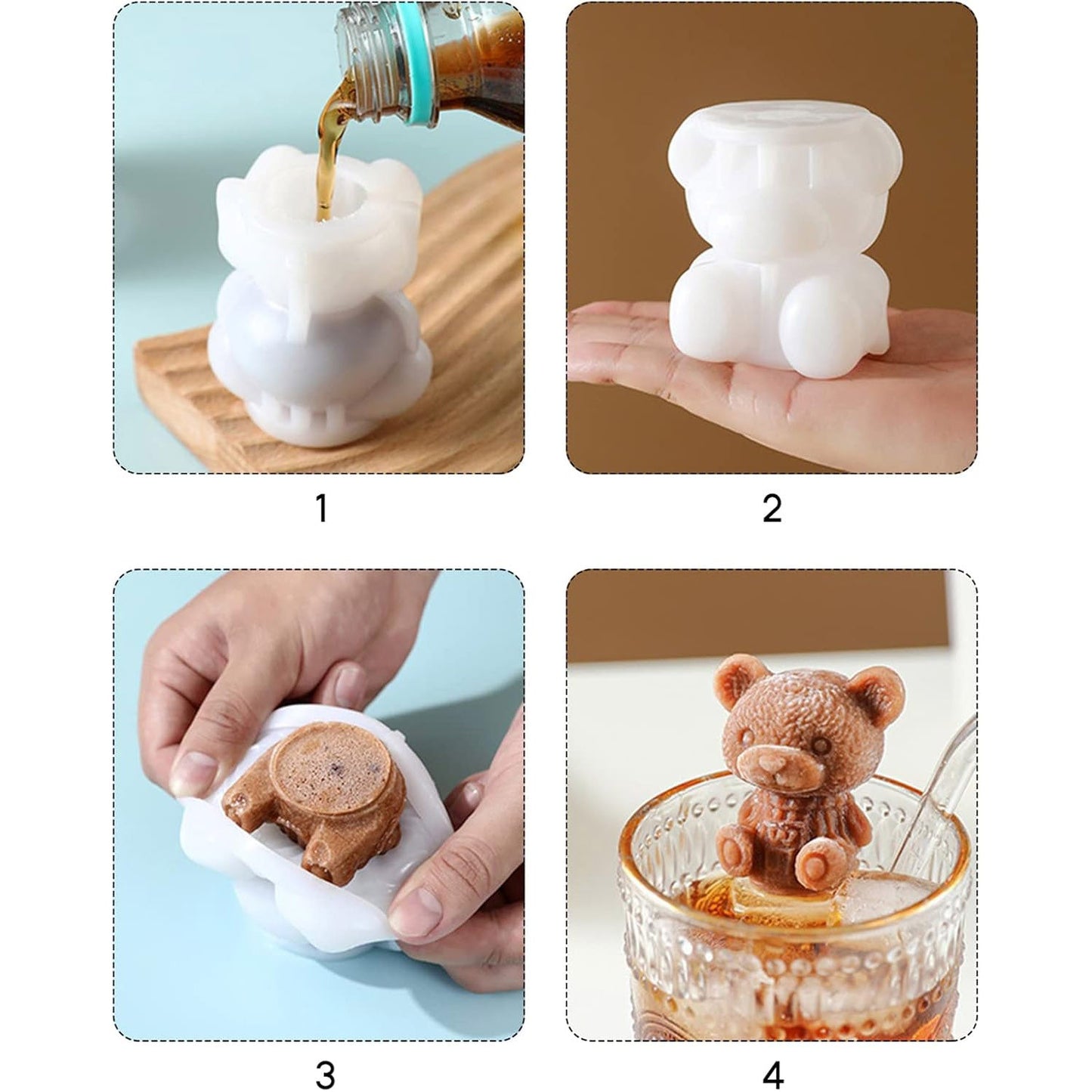 Cute Bear Silicone Ice Cube Mold