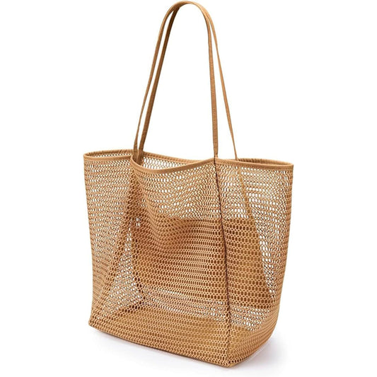 Nylon Mesh Beach Tote Bag for Travel & Vacation