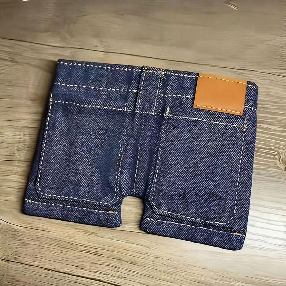 Mini Denim Jeans Wallet – Foldable Jeans-Shaped Coin Purse