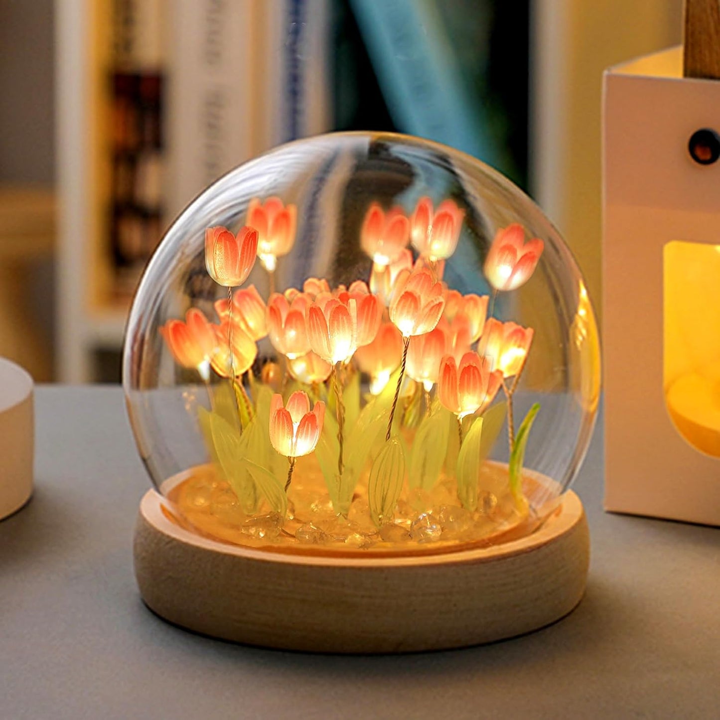 Tulip Night Light, LED Infinite Mirror Light, DIY Tulip Decorative Light