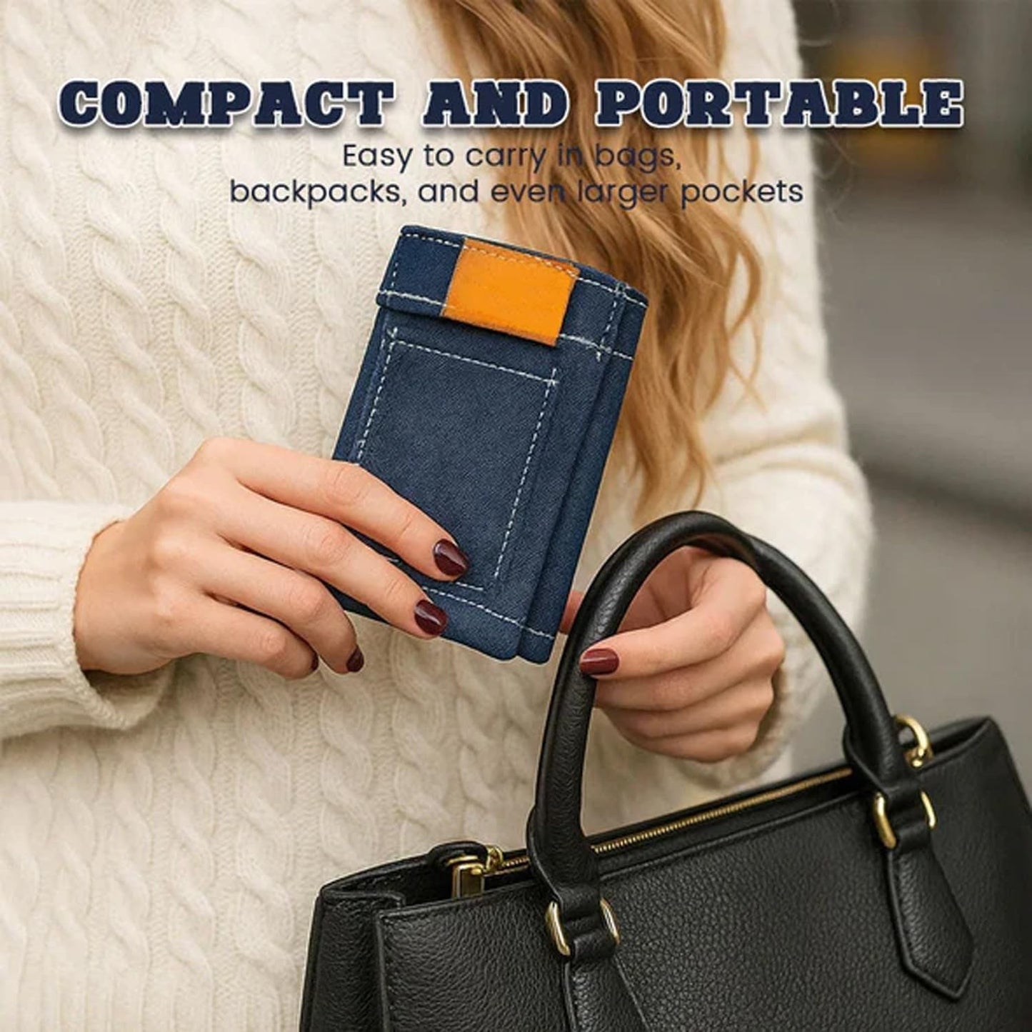 Mini Denim Jeans Wallet – Foldable Jeans-Shaped Coin Purse
