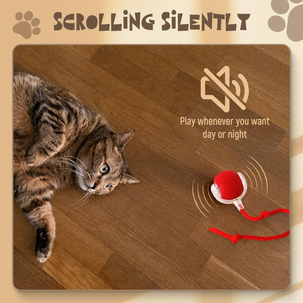 Interactive Cat Toy Ball, Active Smart Rolling Balls for Cat, Electric Toy Balls for Indoor Cats