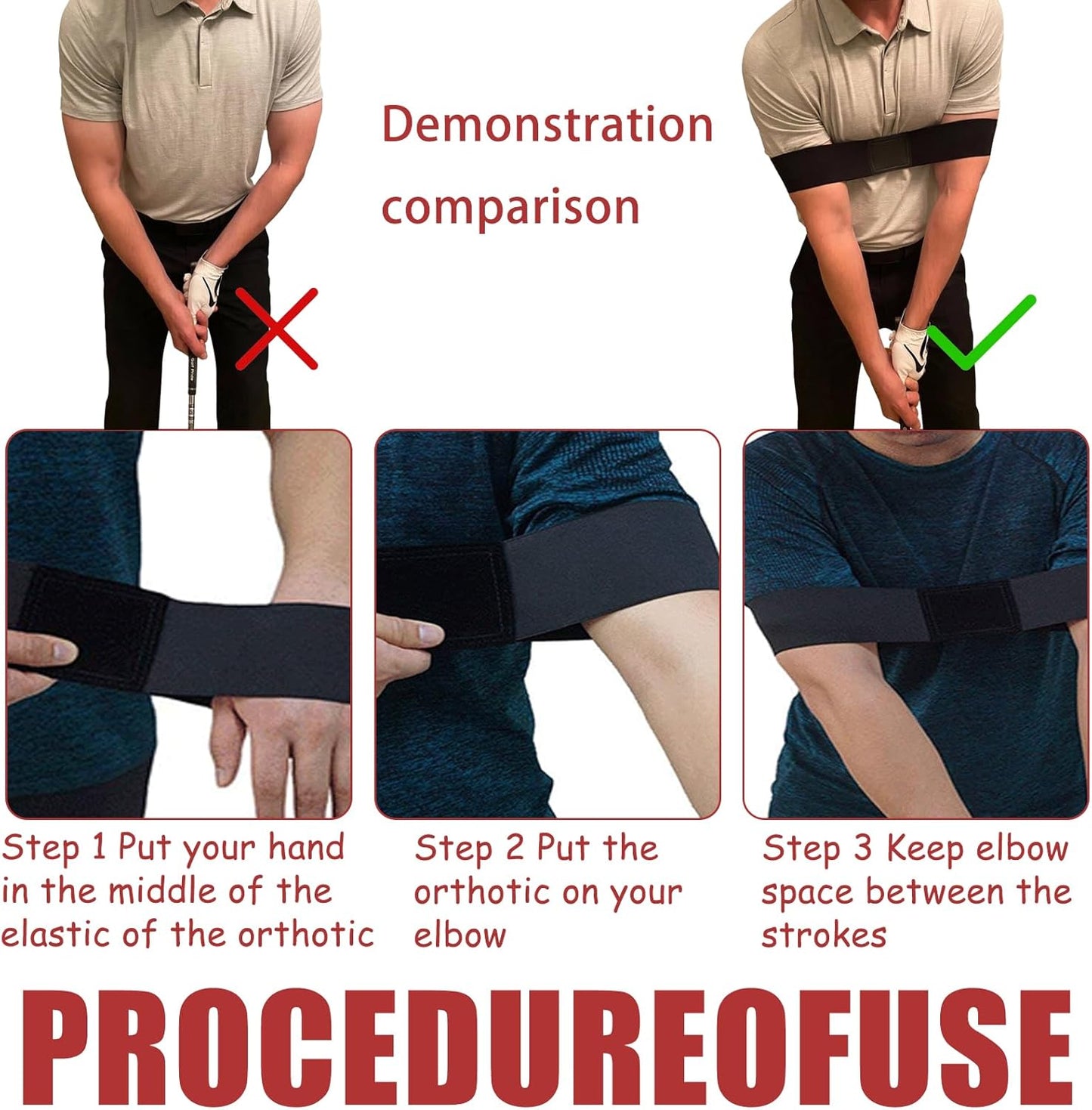 Golf swing trainer to correct arm posture and improve your swing.