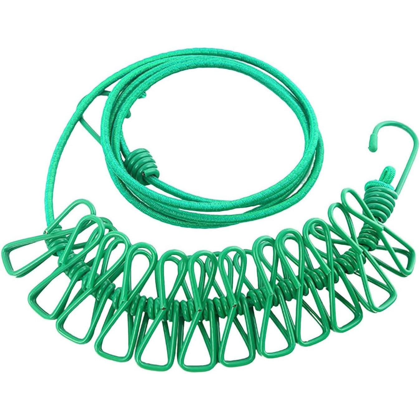 Portable Outdoor Clothesline with 12 Clips