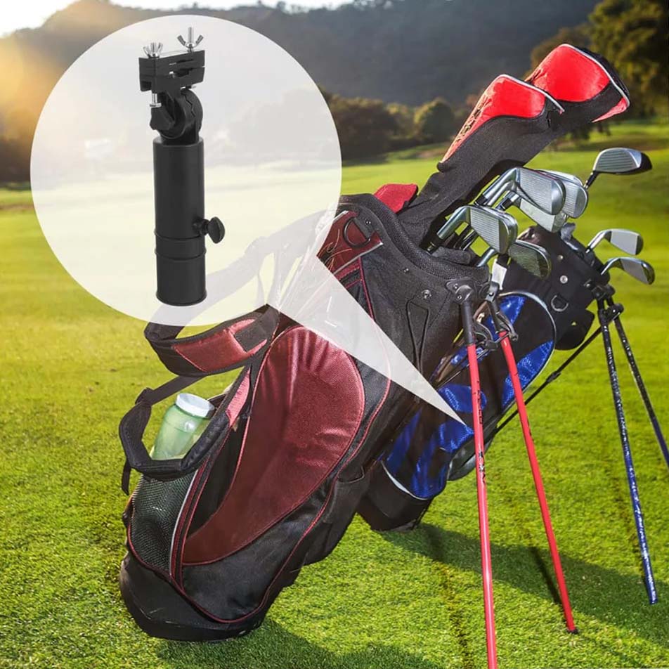 Ergonomic Golf Cart Umbrella Stand Adjustable Clip Holder for Golf Umbrellas