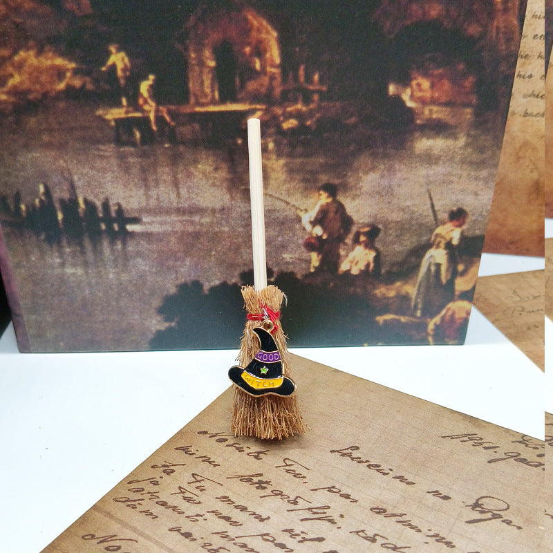 Mystical Mini Witch Broom Festival PVC Hanging Pendant
