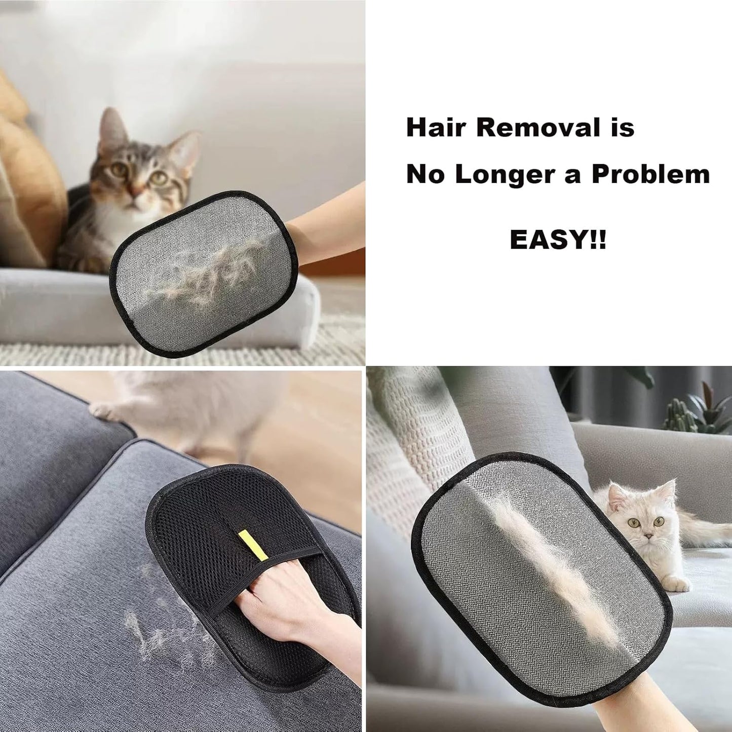 Pet Hair Removal Glove – Static Double-Sided Grooming Brush for Cats