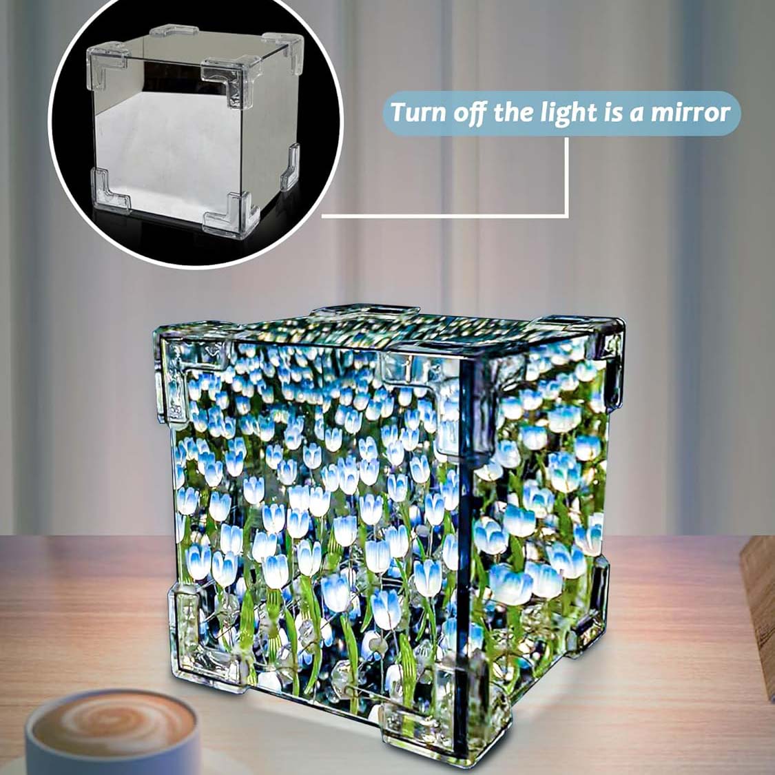 Tulip Night Light, LED Infinite Mirror Light, DIY Tulip Decorative Light