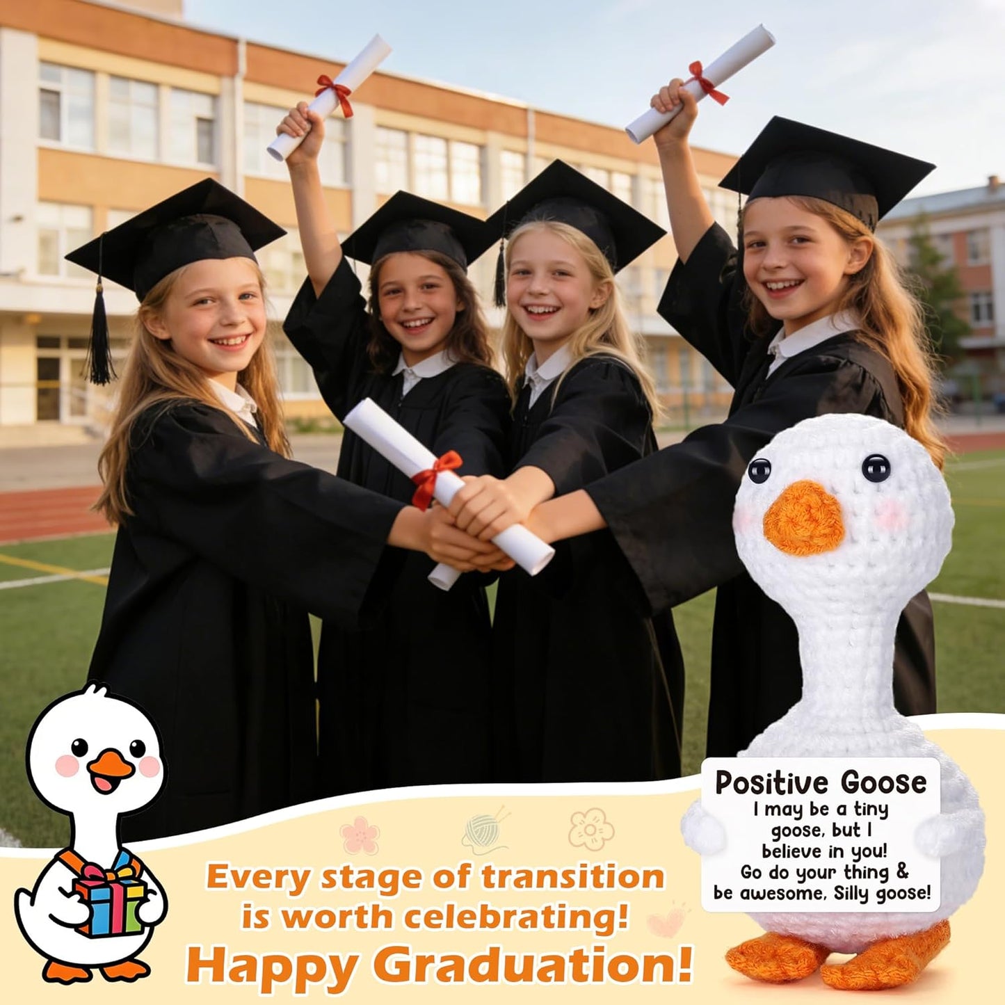 Mini goose-shaped gift for girls, a fashionable item to give as a gift to a friend.