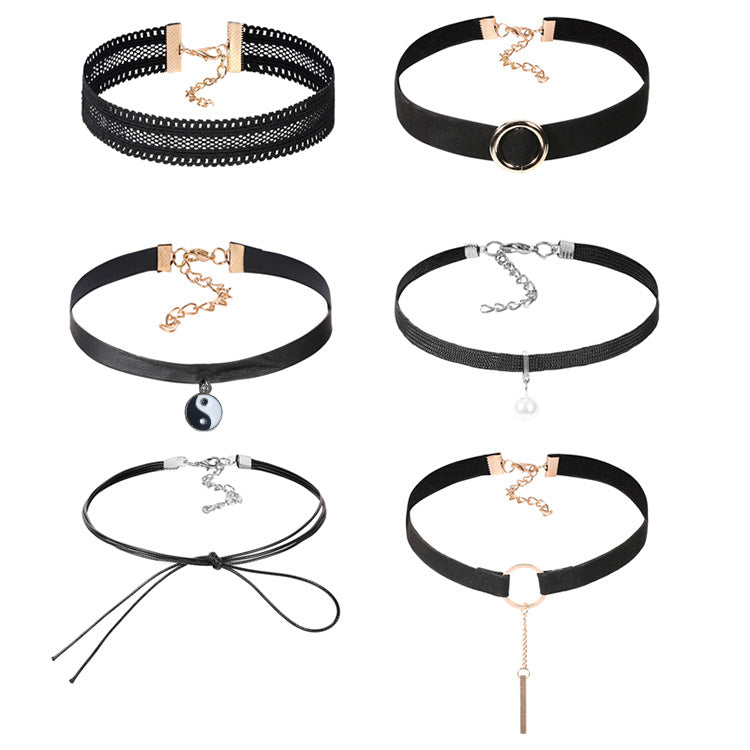 Fashion Velvet Choker Necklace Set – Trendy Tassel Collar Necklace Collection for Women