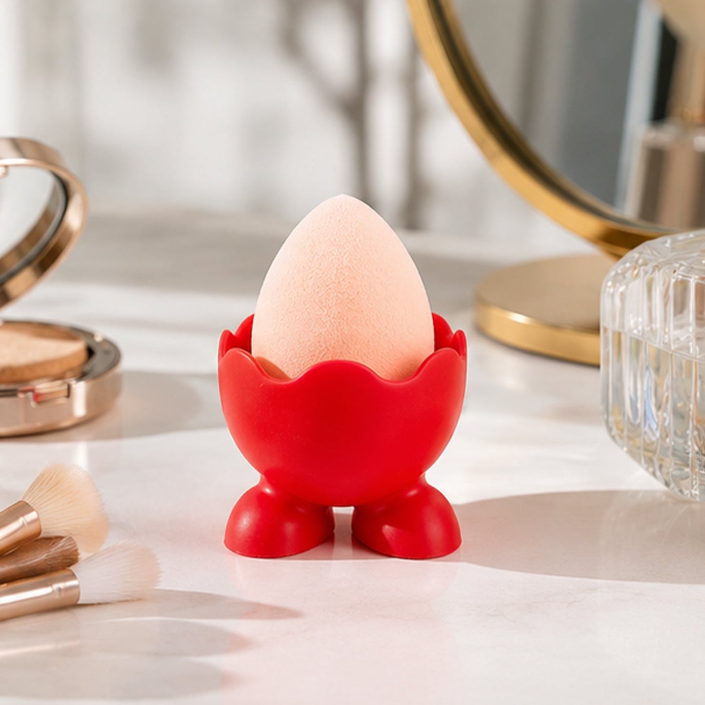 Silicone powder puff storage holder