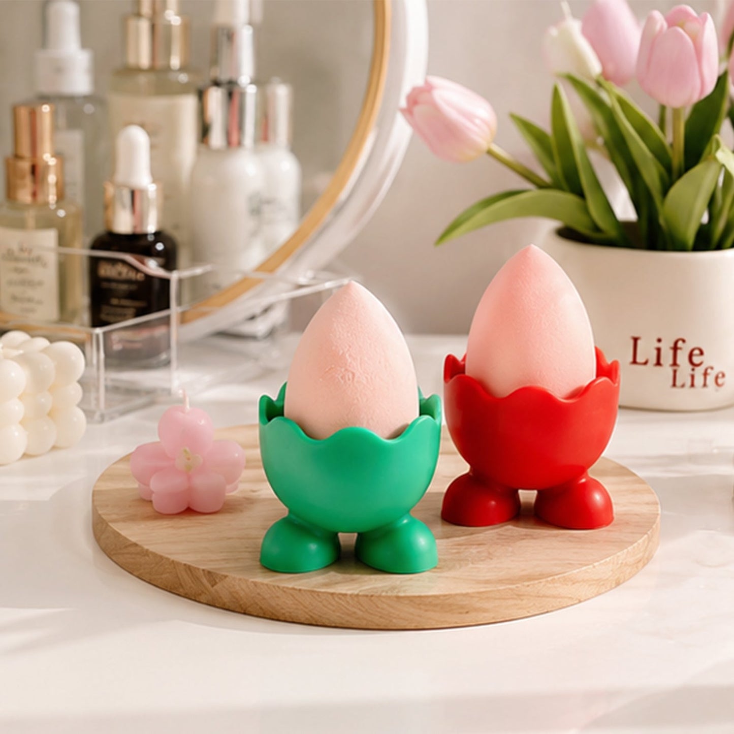 Silicone powder puff storage holder