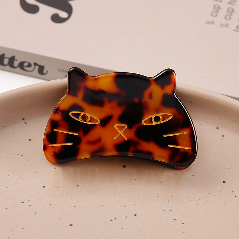 Cute cat hair clip, paw-shaped hair clip for girls, acetate fiber hair clip for women.