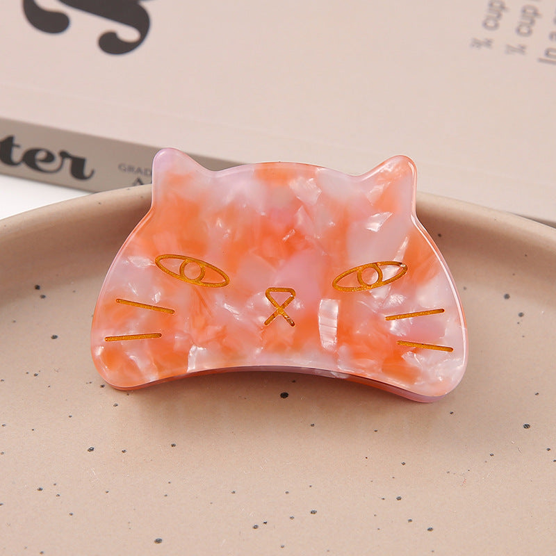 Cute cat hair clip, paw-shaped hair clip for girls, acetate fiber hair clip for women.