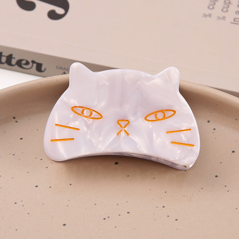 Cute cat hair clip, paw-shaped hair clip for girls, acetate fiber hair clip for women.