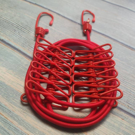 Portable Outdoor Clothesline with 12 Clips