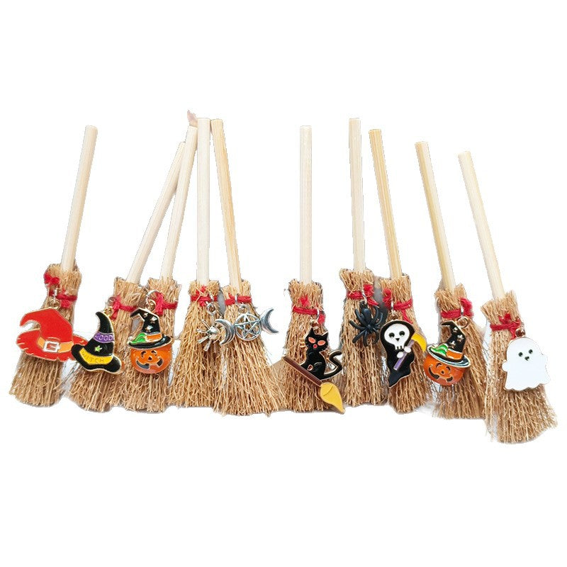 Mystical Mini Witch Broom Festival PVC Hanging Pendant