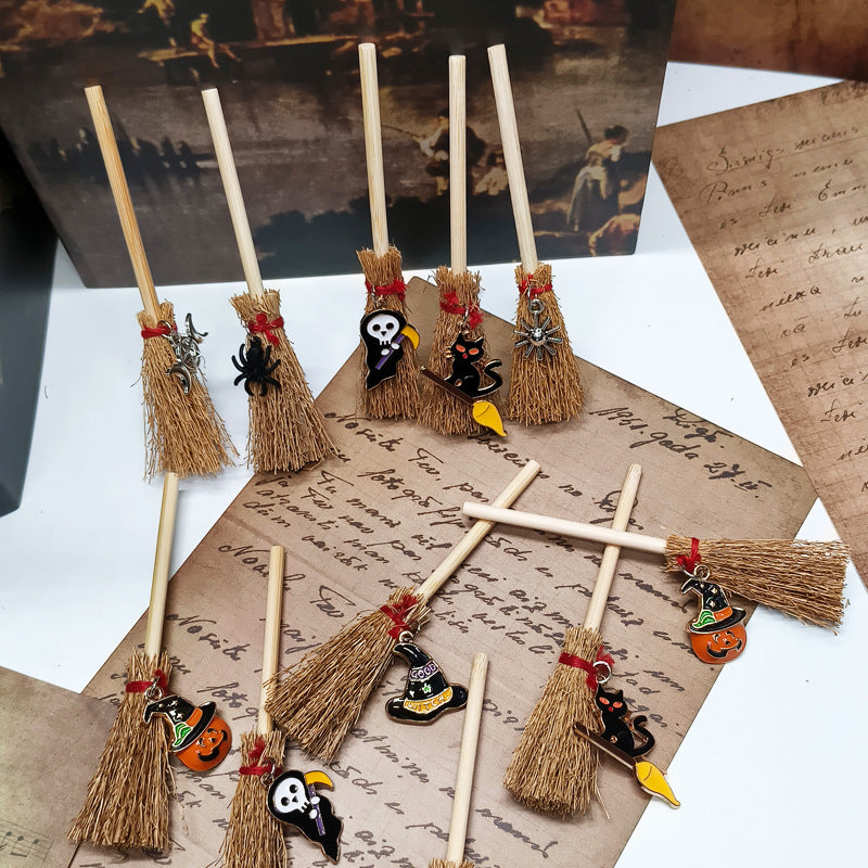 Mystical Mini Witch Broom Festival PVC Hanging Pendant