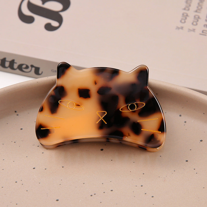 Cute cat hair clip, paw-shaped hair clip for girls, acetate fiber hair clip for women.