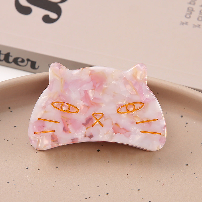 Cute cat hair clip, paw-shaped hair clip for girls, acetate fiber hair clip for women.