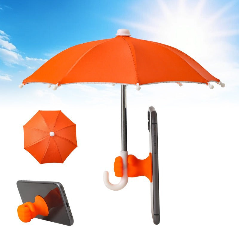 Creative Motorcycle Fist Mini Umbrella – Sun & Rain Protection for Phones