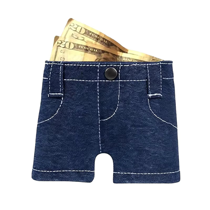 Mini Denim Jeans Wallet – Foldable Jeans-Shaped Coin Purse
