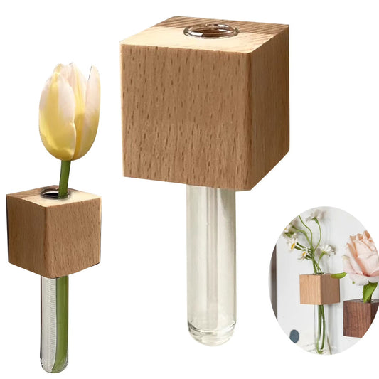 Magnetic Fridge Glass Tube Planter