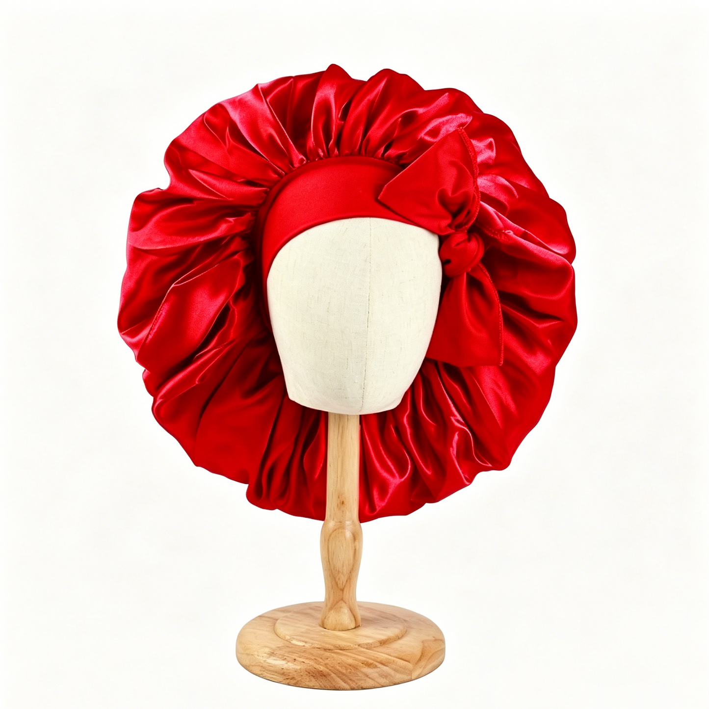 Oversized tie-strap sleep cap