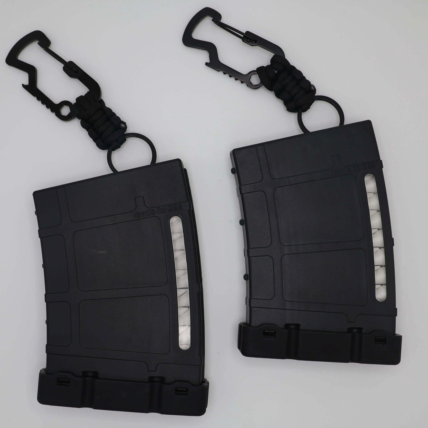 Golf tee storage box set, magazine-style golf tee storage box with carabiner, can hold 18 tees
