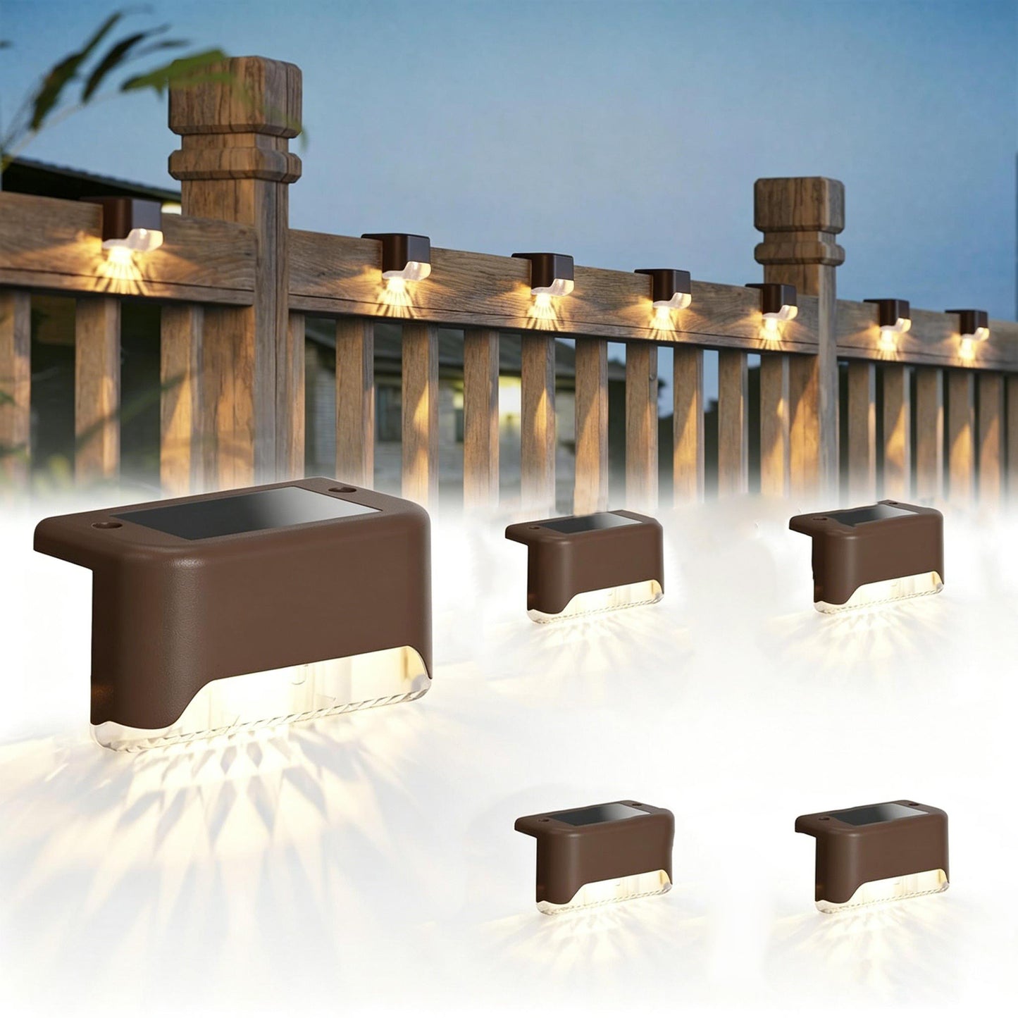 LED solar outdoor lights are suitable for staircases, railings, gardens, backyards, balconies, etc.