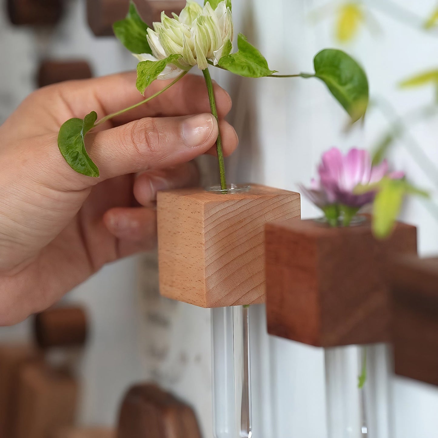 Magnetic Fridge Glass Tube Planter