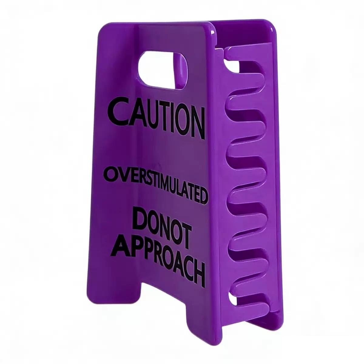 Overstimulated Caution Sign Hair Claw Clip
