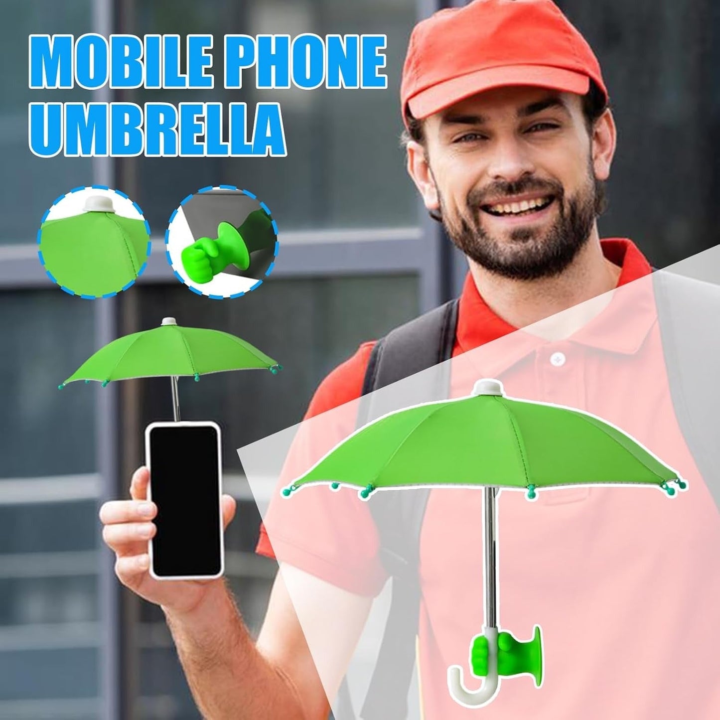 Creative Motorcycle Fist Mini Umbrella – Sun & Rain Protection for Phones